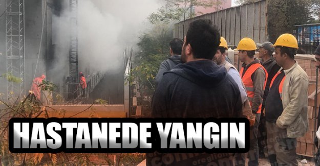 Zonguldak'ta hastane inşaatında yangın
