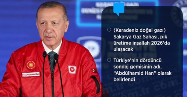 Cumhurbaşkanı Erdoğan: Karadeniz doğal gazını 2023'ün birinci çeyreğinde milli iletim sistemimize aktarmış olacağız