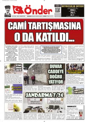 Ereğli Önder Gazetesi - 22.01.2022 Manşeti